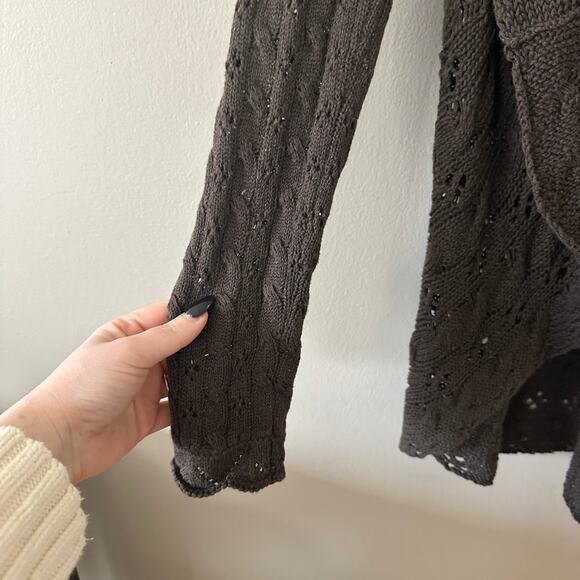 Cotton by Autumn Cashmere Brown Knit Cardigan Size Small - Picture 3 of 4